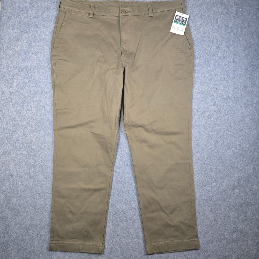 Duluth Khaki Pants Mens 44x32 Tan Flex Ballroom Standard Fit Office Outdoors NEW